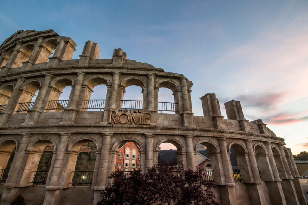 Exterior of Hotel Rome at Mt. Olympus