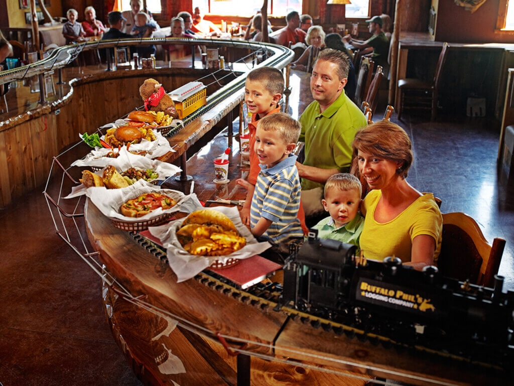 Food delivered on trains at Buffalo Phil's