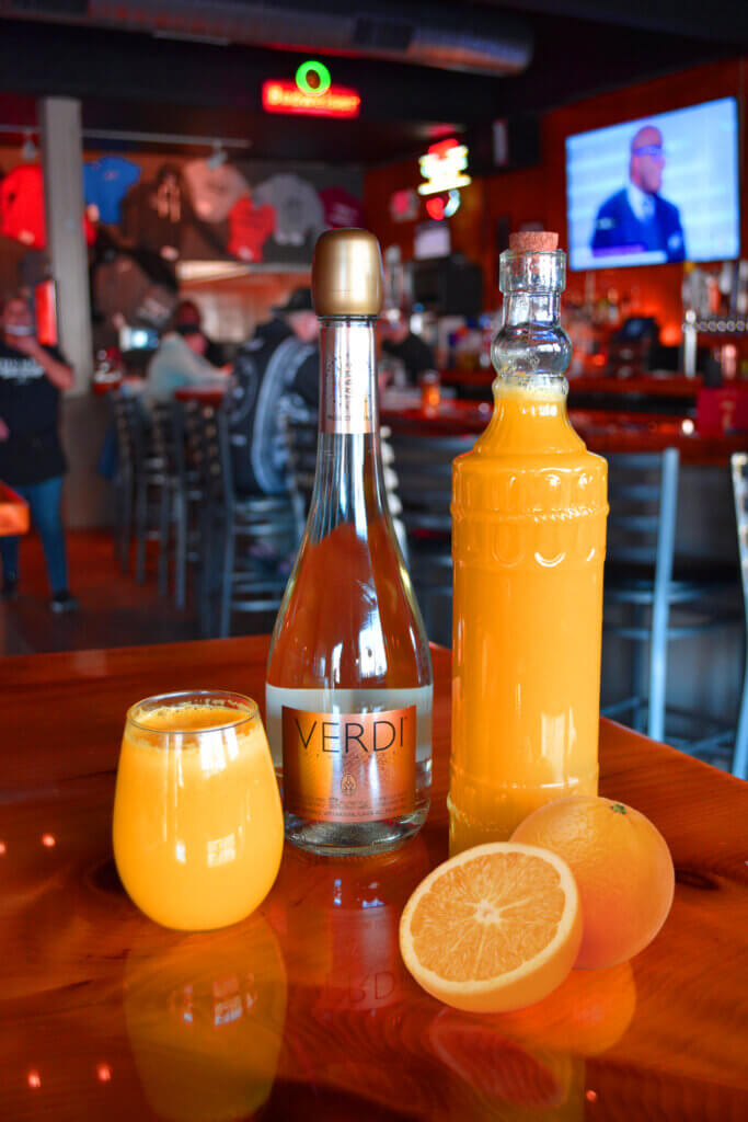 Breakfast mimosas from the Keg & Patio